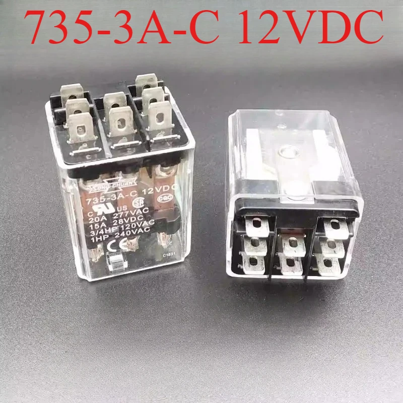 New 1pcs/lot 735-3A-C 12VDC 735-3A-C 24VDC 735-3C-C 24VDC 20A 8pins electromagnetic relay