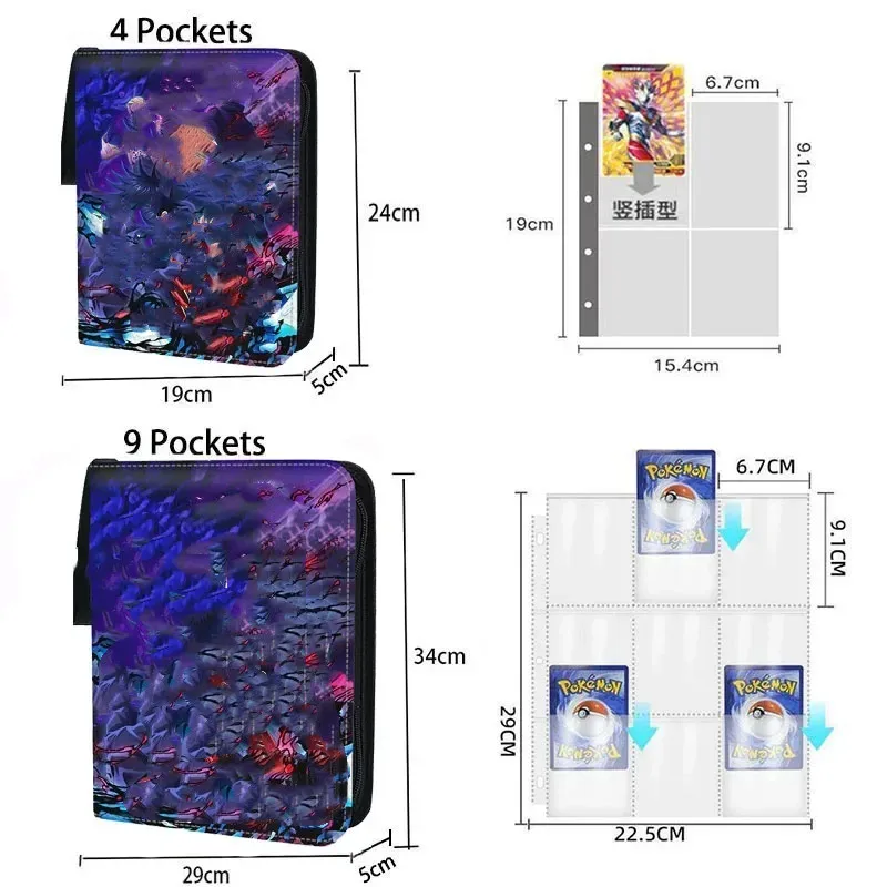 Demon Slayer Card Binder 9 Pocket Trading Card Holder Anime Card Binder with 50 inner Pages Zipper Holder Up to 900 Cards