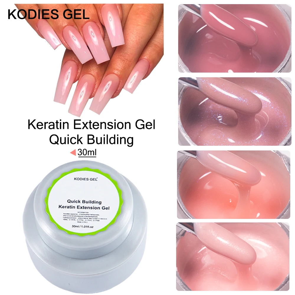 

KODIES GEL 30ML UV Builder Nail Gel for Extension Hard Jelly Pink Unicorn Bio Keratin Control Poly Building Gel Polish Manicure