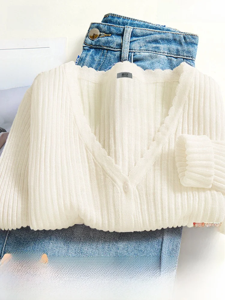 

Нежный вязаный кардиган Sweet Sle Snow Flng для женщин, тонкий ажурный свитер на весну и раннюю осень, Aosphere Sensation Faio