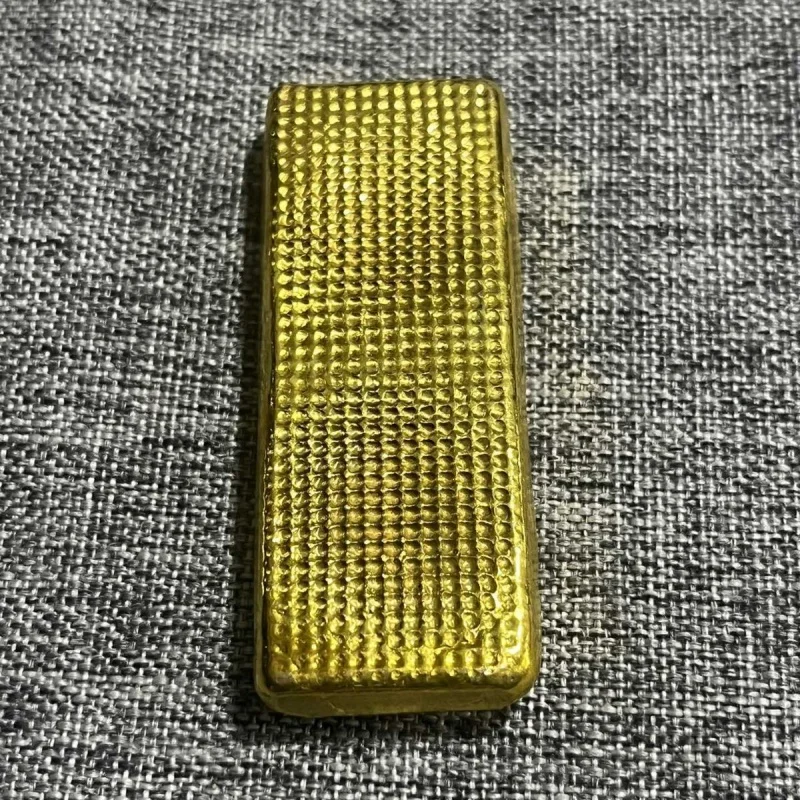 Early Qing Year Lion Gold Bar Copper-Plated Gold Solid Gold Spindle Polka Dot Gold Ingot Home Decoration Props