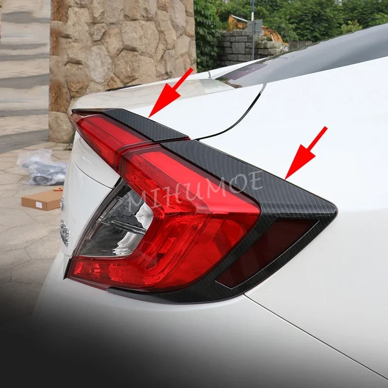 

Carbon Fiber Tail Light Cover Surrounds For 2016-2021 Honda Civic Sedan Taillight Strips Accessories