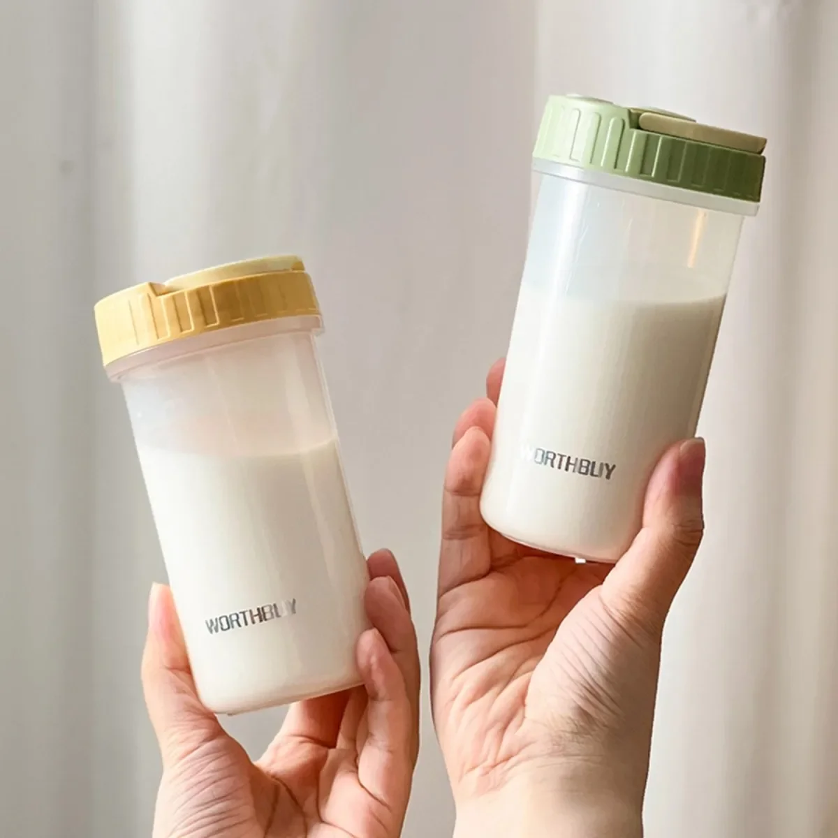 300ML Portable Plastic Water Bottle Kids Students Cold And Hot Drinks Water Cup With Handle Sealed Leak-proof Milk Coffee Cup