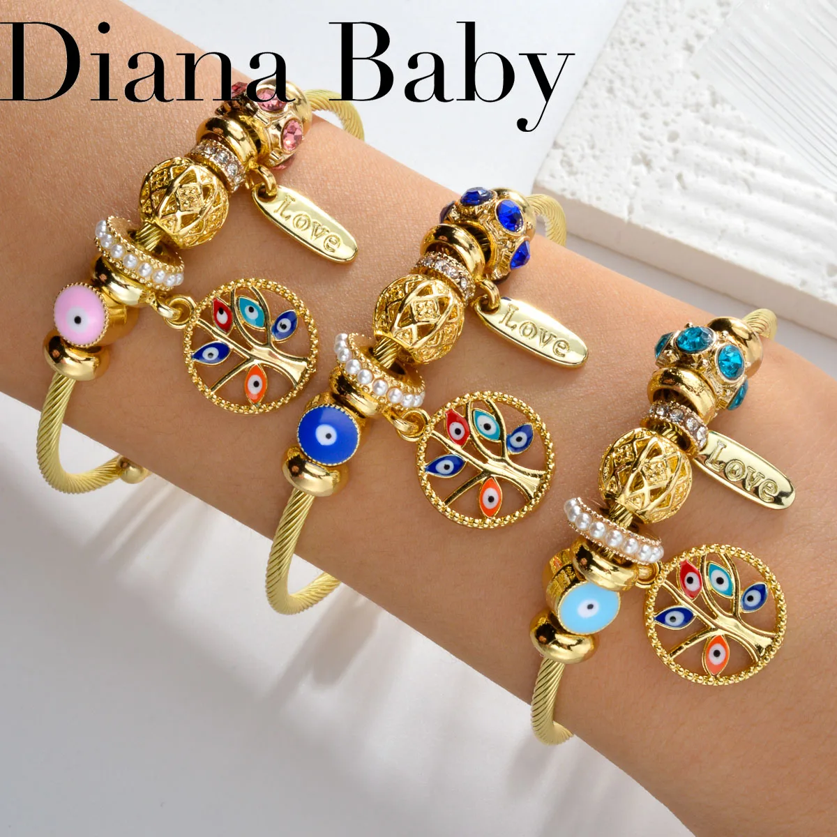 Bangla Armbands Pandora: Een Gedetailleerde Beoordeling van de Diana Baby Gouden Stalen Armband met Boom van Leven Charm