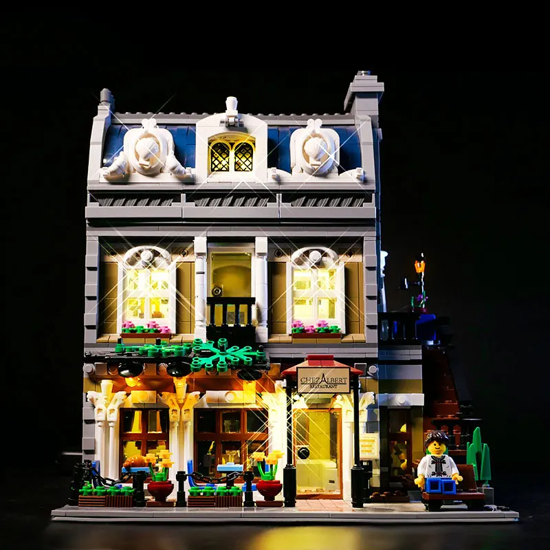 Kit luce LED per LEGO 10243 Idee lampada ristorante parigino Regalo fai da te (Non include blocchi di costruzione Kit di mattoni Set di modelli)