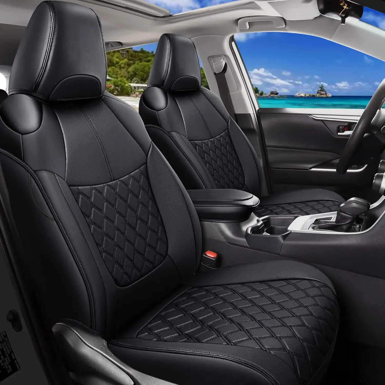 

Custom Fit RAV4 Car Seat Covers Full Set, Waterproof Front&Rear Seat Cushion Fit for 2019-2024 Toyota Rav4 XLE LE XLE Premium Li