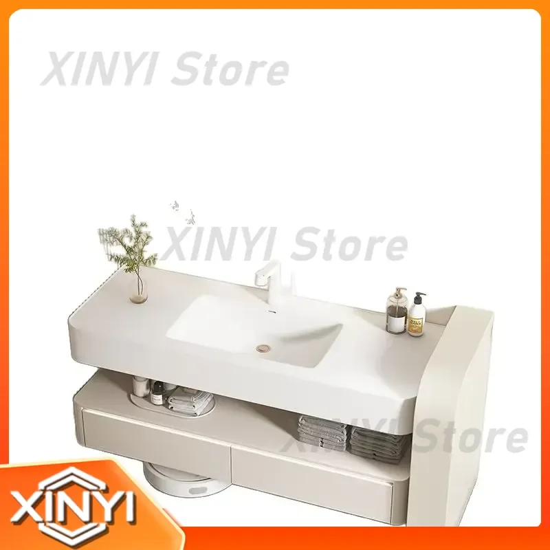 Modern Cream Wind Bathroom Toilet Hand Washbasin Integrated Cabinet Combination Washbasin Basin for Bathroom Vanity for Small