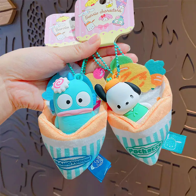 Sanrio My Melody Hangyadon Multi Flavour Crêpe Serie Afneembare Zachte Pluche Hanger Reisrugzak Accessoires Auto Sleutelhanger Cadeau