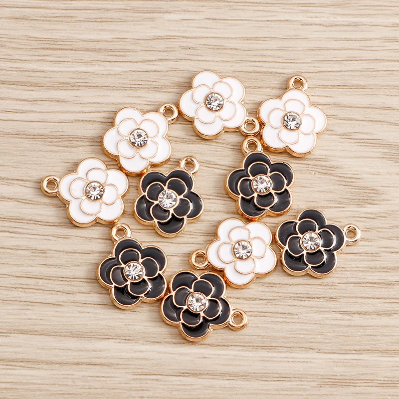 10 Stück 17 x 21 mm niedliche Emaille-Gänseblümchen-Blumen-Charms-Anhänger für Schmuckherstellung, Tropfen-Ohrringe, Halsketten, Armbänder, DIY-Bastelbedarf – Detail 13