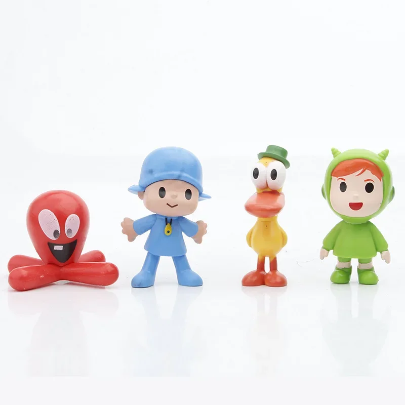 7pcs/set Cartoon Pocoyo Doll Figure Pato/Loula/Elly/Pajaroto Ornament Doll Desktop Decoration Model Cake Ornament Holiday Gift