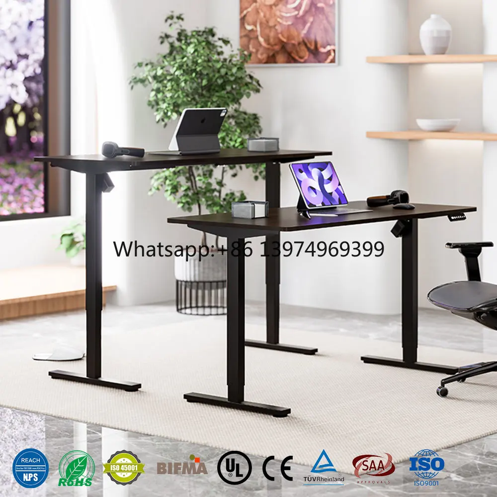 Smart Furniture Adjustable Electric Desk Table | Motorized Height-Adjustable Standing Desk for Home/Office