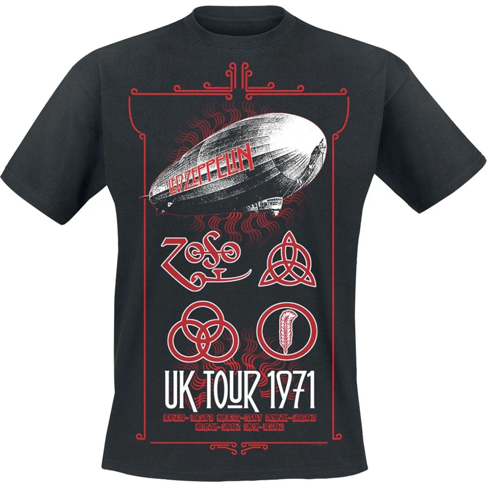 Photo Led Zeppelin Band T-Shirt Cotton Graphic Tee Men Women Summer Streetwear
