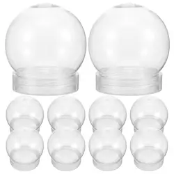 10pcs Multi-Use Plastic Water Globes DIY Craft Props Clear Empty Snow Globes with Screw Off Cap Empty Snow Globe Making Props
