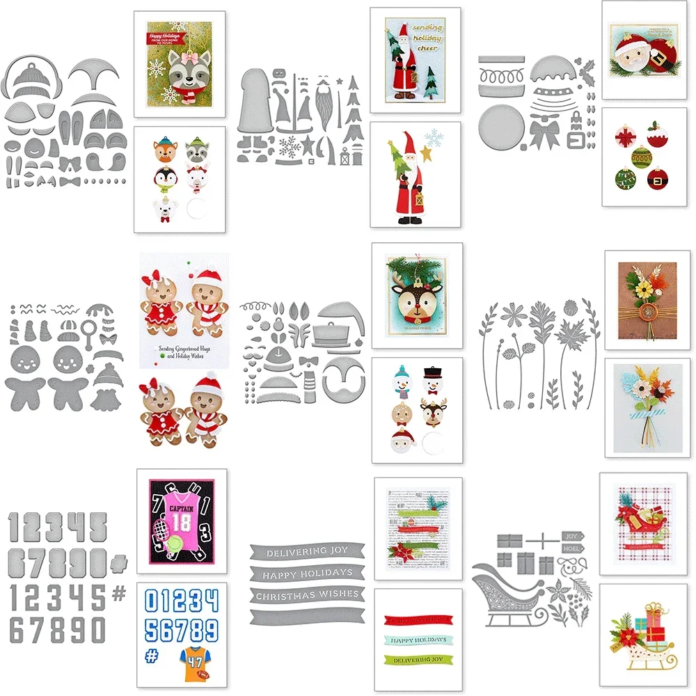 Skurrile Winter Critters Metall-Stanzformen, Weihnachtsprägung, gestanzt, für DIY-Kartenherstellung, Scrapbooking, Bastelbedarf