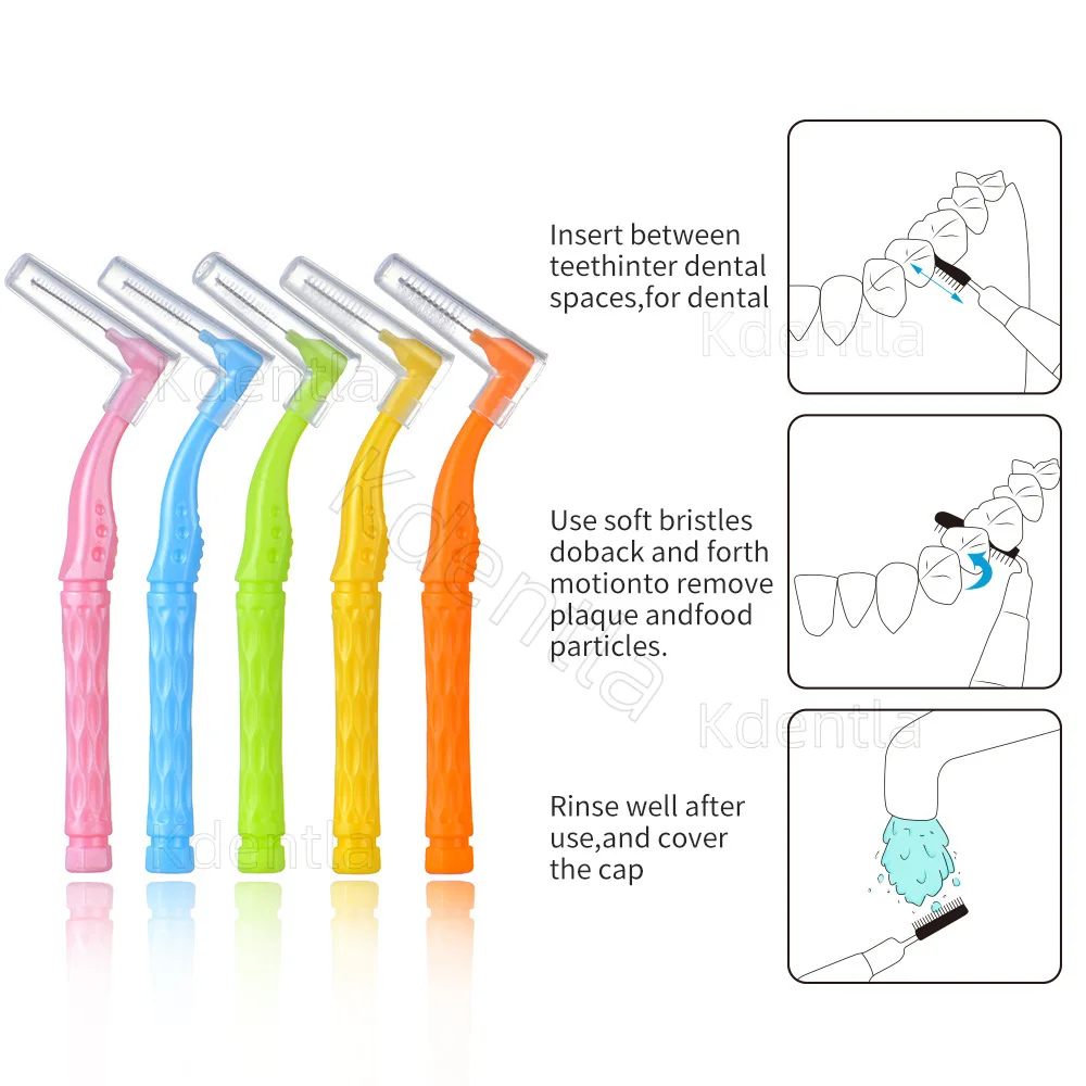 200Pcs Orthodontic Interdental Brush for Teeth Braces Inter Dental Brush Short Handle Mini Toothbrush for Brackets
