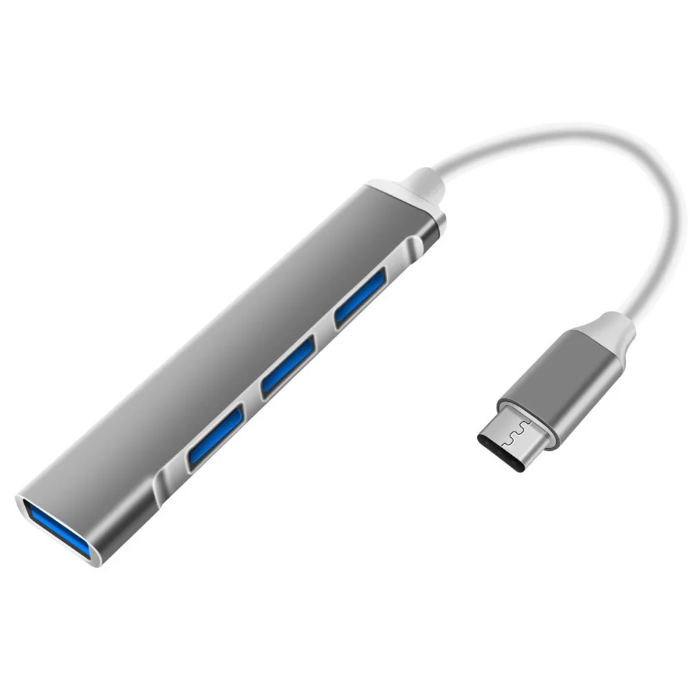 

4 порта Type-C Расширительная док-станция USB-концентратор Портативный многопортовый разветвитель 5 Гбит/с Высокоскоростная передача данных Поддержка горячей Plug Play для USB