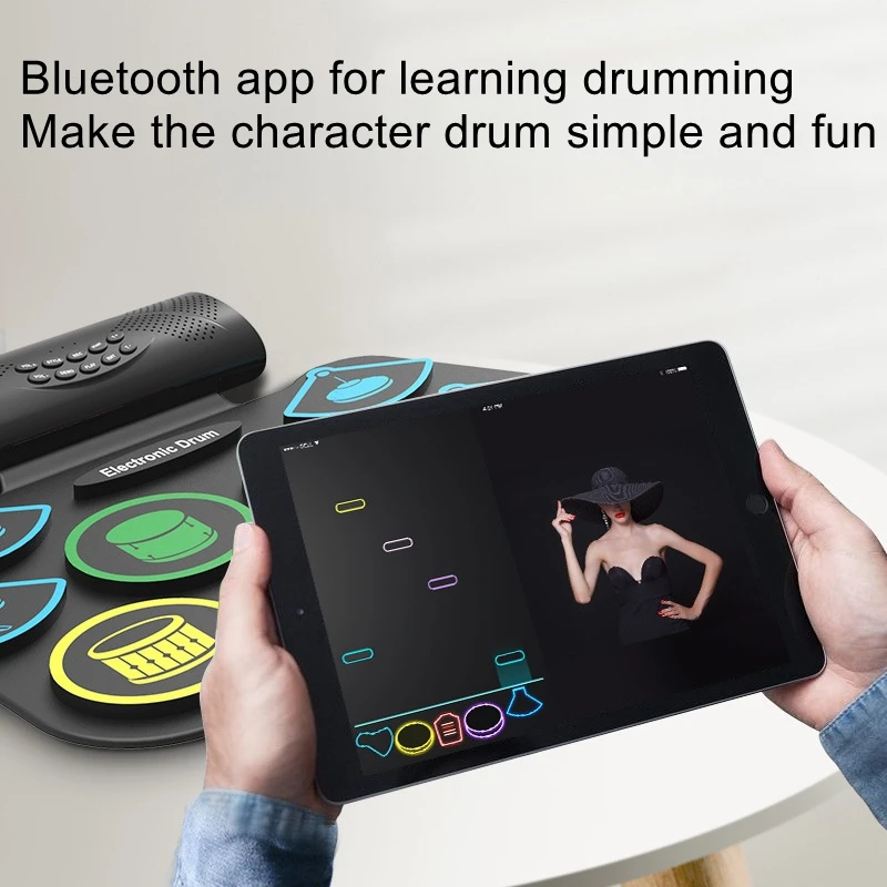 MD862MC Handrolled Electronic Drum Children's Beginner Portable Bluetooth Instrument Strike Pad