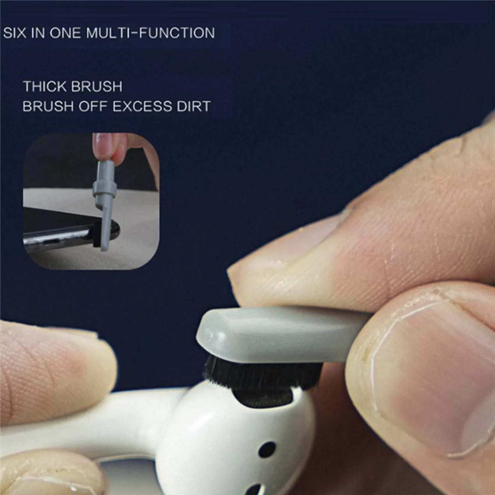 6 in 1 Cleaner Kit Computer Earphone Cleaner Brush Keyboard Cleaning Tool Screen Wipe Cloth for Headphone Phone Laptop