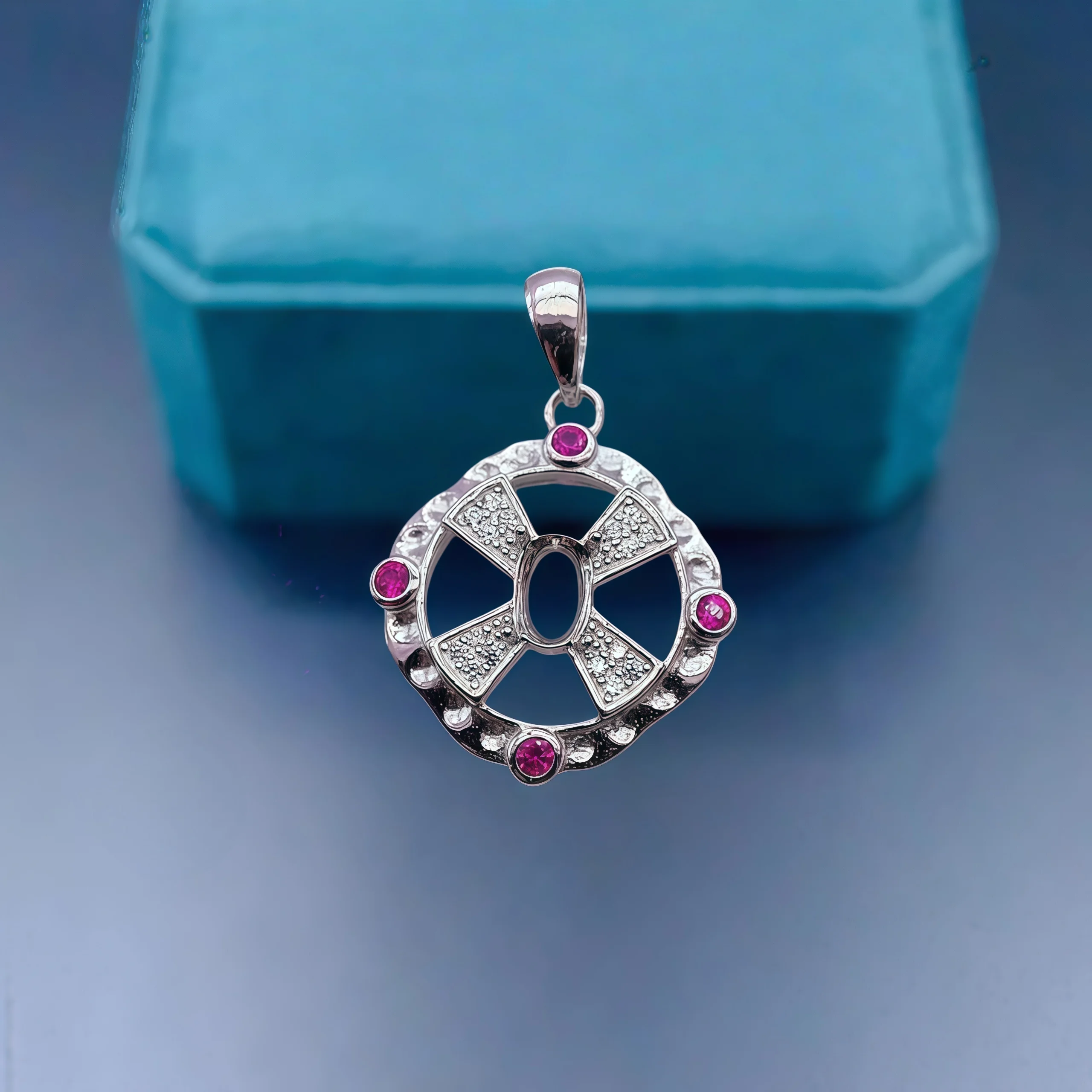 

Модный DIY-держатель для кулонов из стерлингового серебра S925, оправа для камня 4*6 мм, изысканный ретро-дизайн, шарм для свадебных украшений для женщин