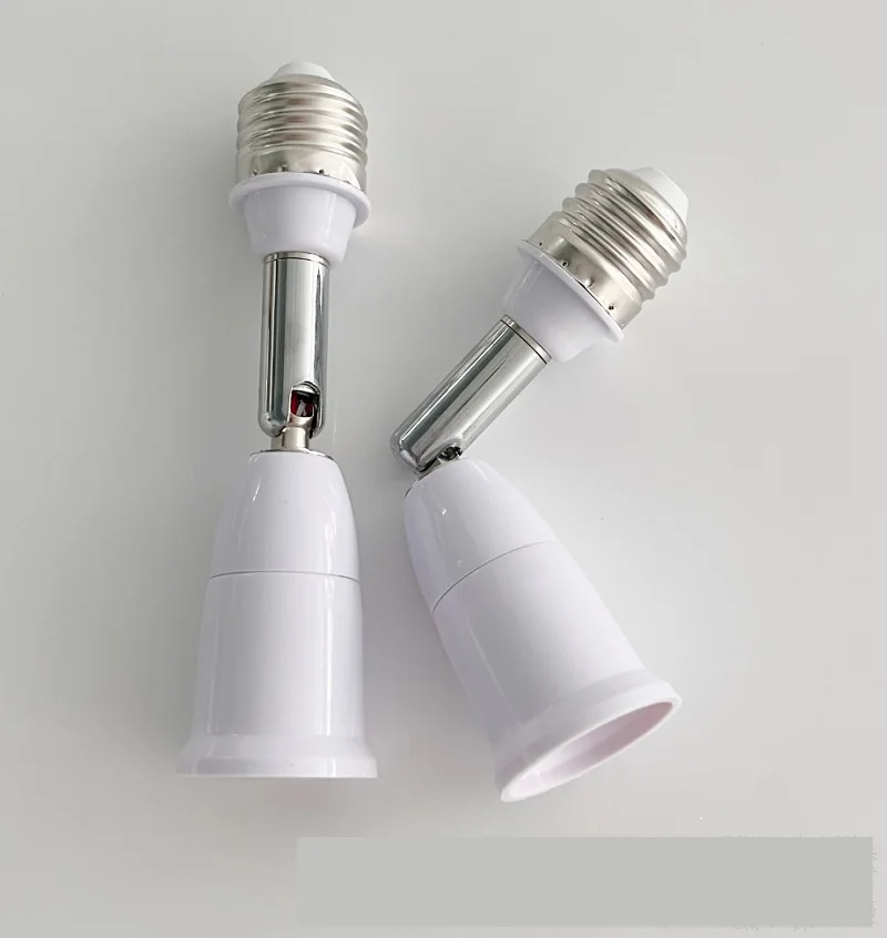 

E27 to E27 screw extension lamp head 180-degree flexible hose universal extension rotating iron pipe conversion head