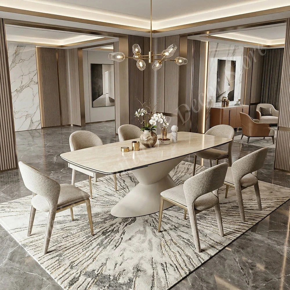 Multifunctional Extendable Folding Dining Table with Metal Legs for  Space-saving Dinning Room Furniture Transformer Design