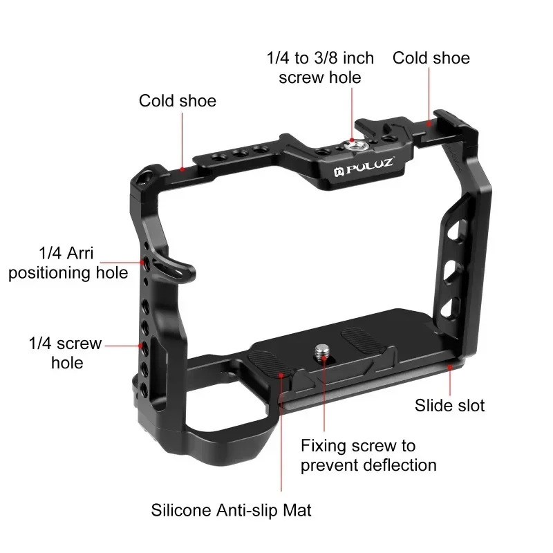 Metal Cage Stabilizer Rig for Sony A7M4 / A7R3 Camera Cage Support connect Tripod Mic Light image 3