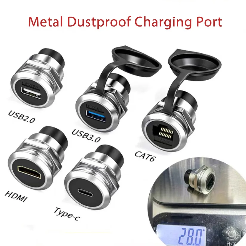 

Промышленная пылезащитная розетка Круглая розетка сетевого порта RJ45 HDMI HD USB 3.0 Сетевой кабель Type-C Двухсторонний сетевой кабель