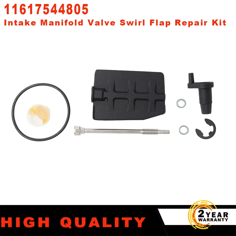 11617544805 Black Engine Intake Manifold Valve Swirl Flap Repair Kit Rattle Aluminium Fix Overhaul For BMW Disa M54 3.0 ltr