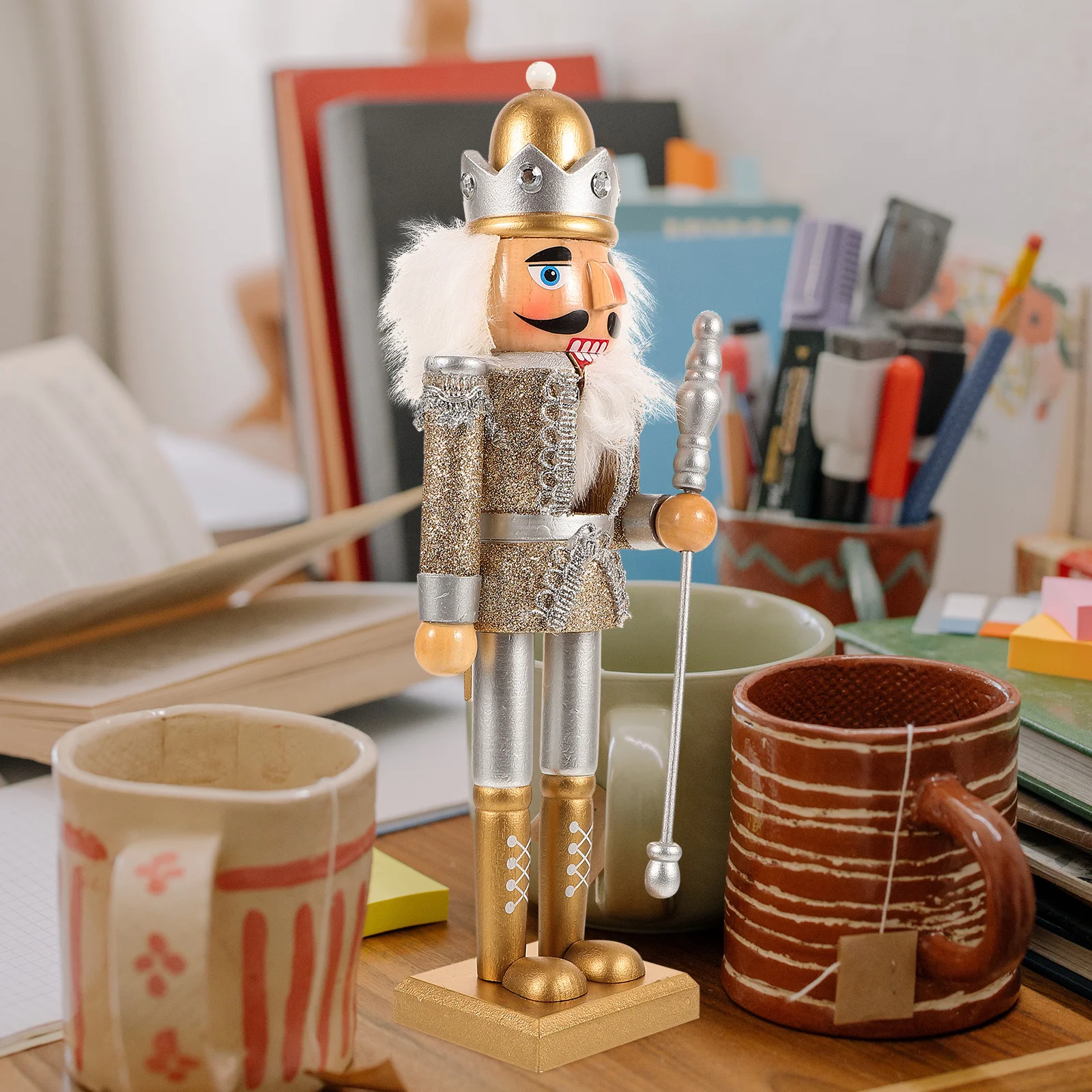 Creative Wood Nutcracker Ornament Desktop Decoration Christmas Nutcrackers Figures Xmas Gift Nutcracker Decor Christmas Gift