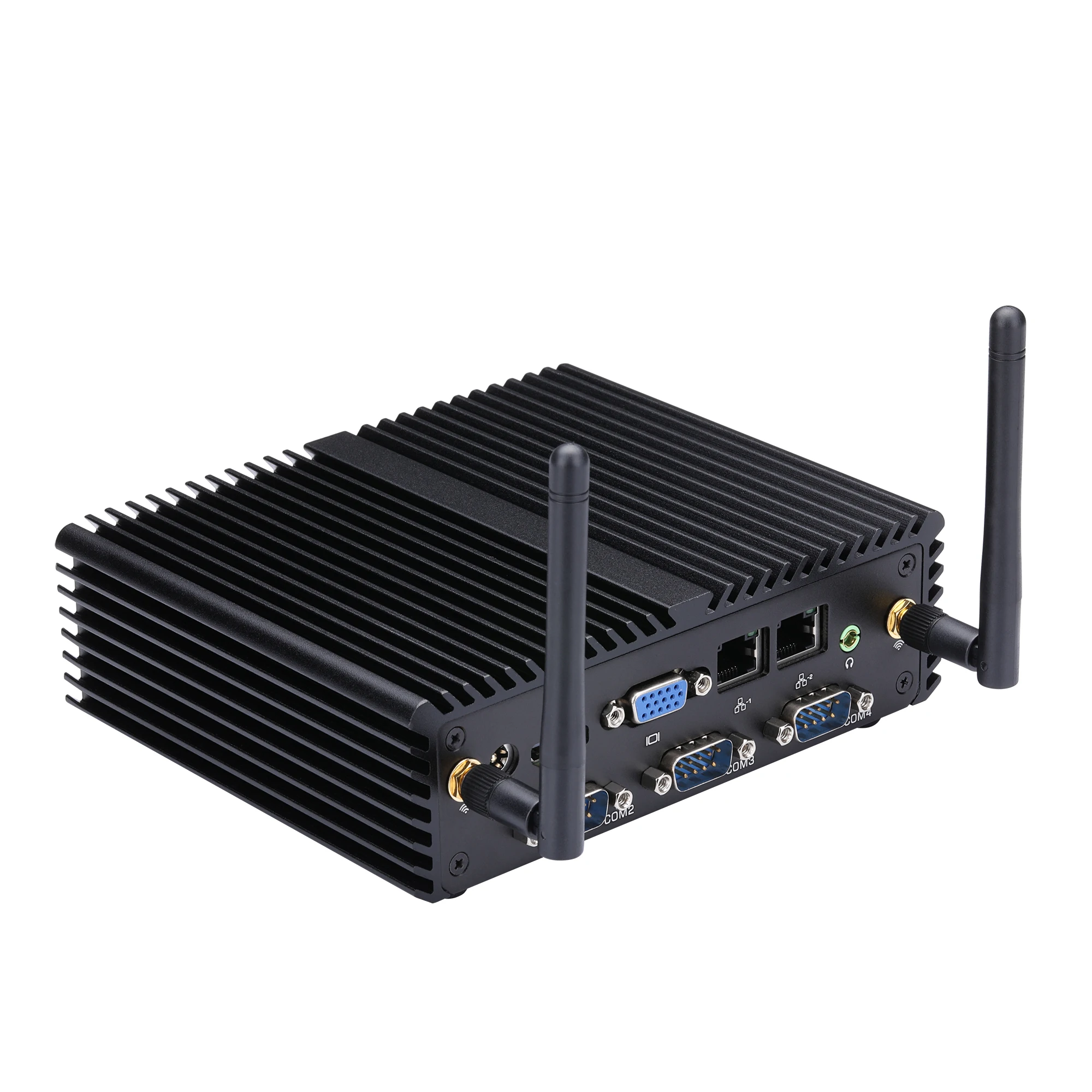 OEM/ODM Quạt Không Cánh Mini Pc Qotom Q192P/Q190P Với Celeron N2920/J1900 Trên Tàu 1080P 4 cổng Nối Tiếp Dual Lan Đa Phương Tiện