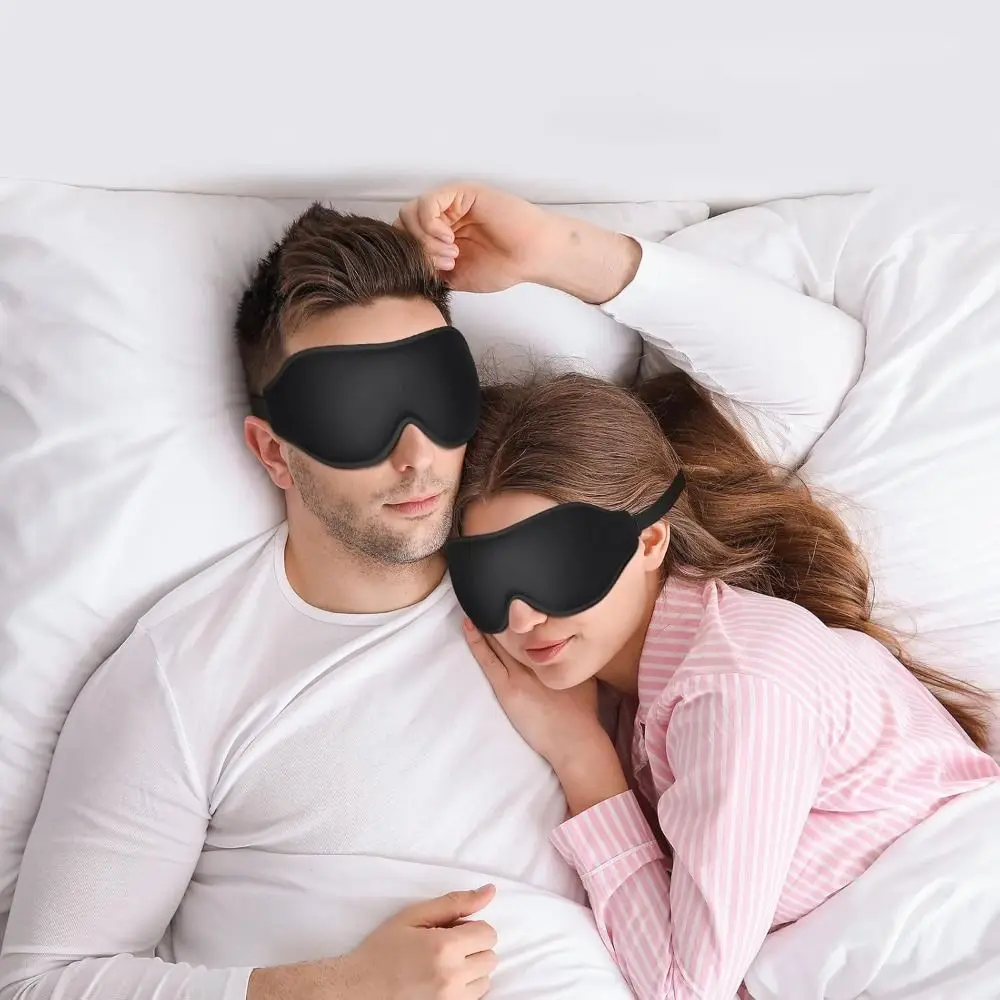 Universal Breathable 3D Sleep Mask Adjustable Memory Cotton Sleeping Aid Eye Mask Soft Blockout Light Eye Cover Travel