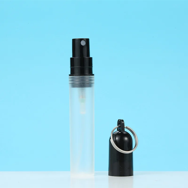Spray Bottle 3ml 5ml Plastic Perfume Sample Bottle Key Ring Snap-on Perfume Dispenser Bottle Mini Portable Spray Perfume Pen