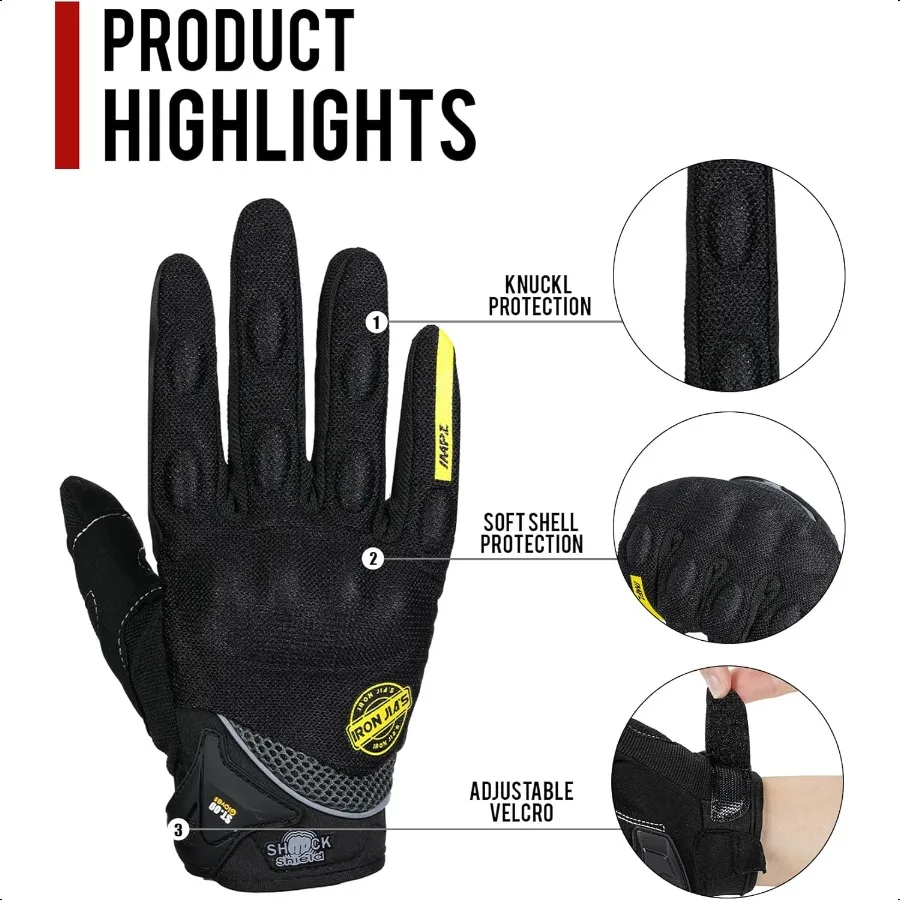 ถุงมือขี่รถจักรยานยนต์หน้าจอสัมผัสถุงมือเต็มนิ้วมอเตอร์ครอสโรดเรซซิ่งไบค์กีฬากลางแจ้งสำหรับผู้หญิงผู้ชาย