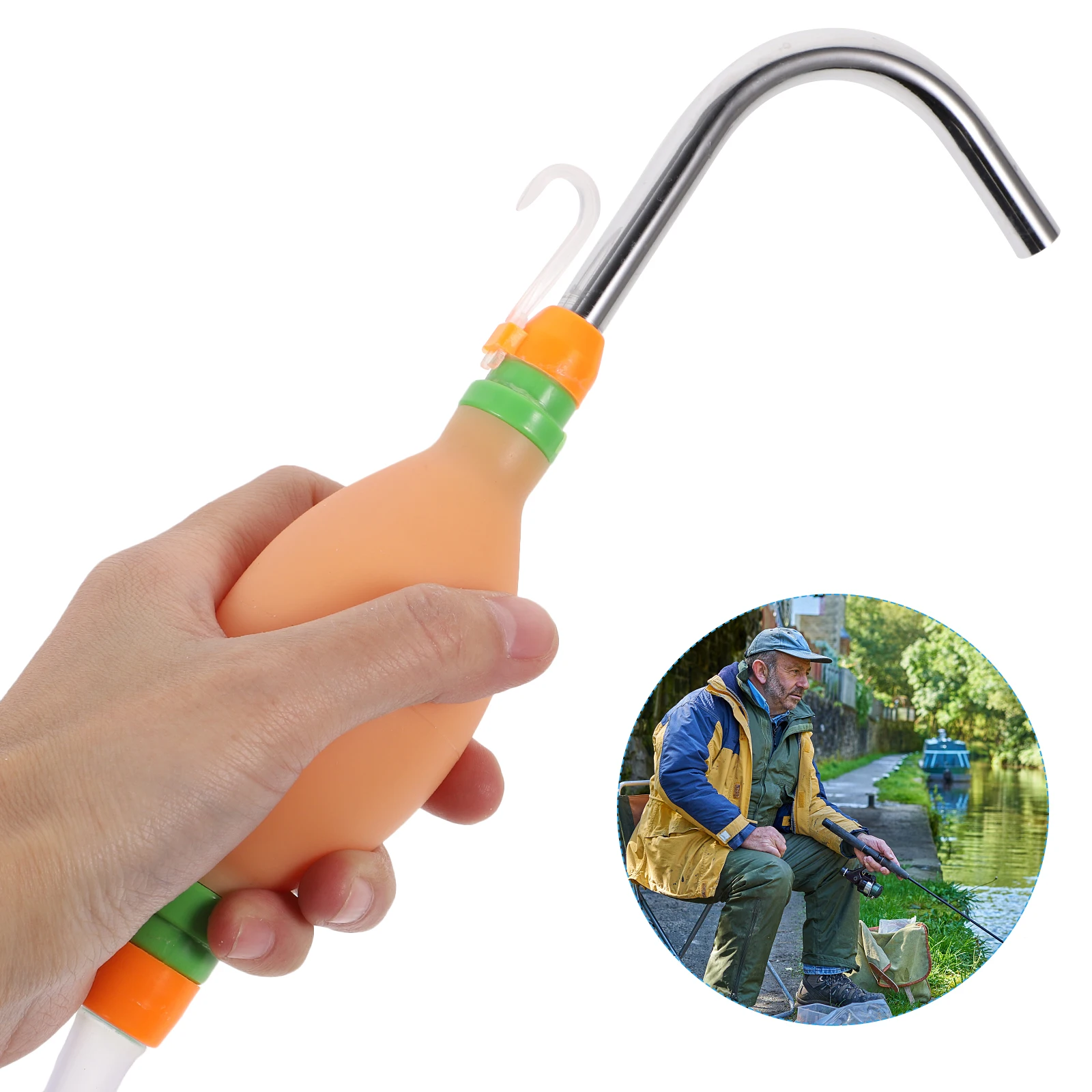 

1 set 1 Set 2.1M Fishing Water Absorbing Device Manual Water Pump Premium Material Easy Disassemble Stainless Steel Outlet