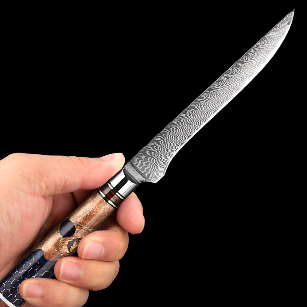 

Super Sharp Boning Knife 6 inch Japanese Fish Fillet knife Damascus Steel kitchen Knife Cutting Meat Knife Ergonomic Handle