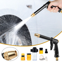 Portable High-Pressure Water Gun Cleaning Car Wash Machine Garden Watering Hose Nozzle Sprinkler Foam Thread Quick Connector