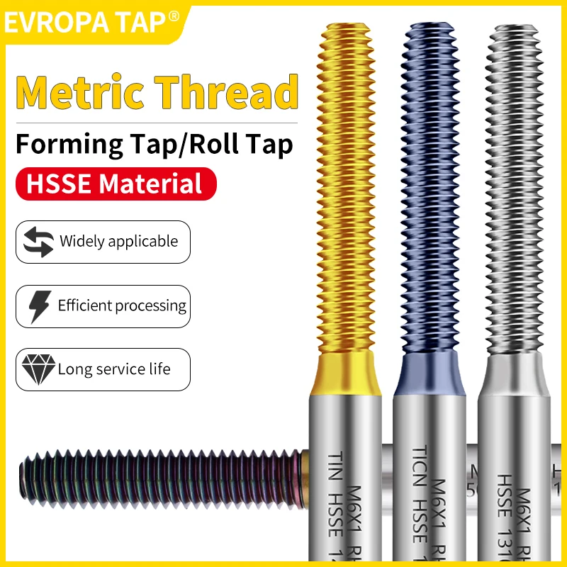 EVROPA TAP 1PCS HSSE-M42 JIS Standard Roll Forming Tap M1 M1.2  M1.4  M1.6 M1.7 M1.8-M20 Machine Screw Fine Thread Taps
