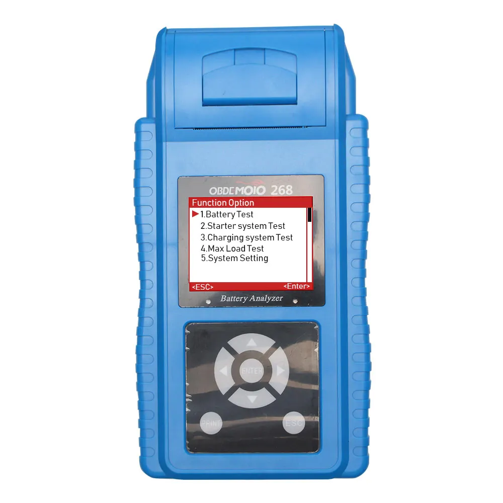 New Arrival MST-268 Car Digital Battery with Built-in Printer 100-2000 CCA 30-200Ah Starter Charging System Tester