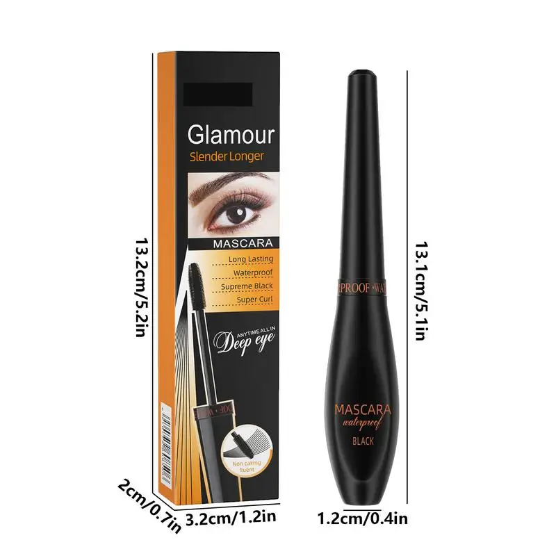 Waterproof Mascara Black Black Mascara Volume And Length Thickening 4D Smudge-proof Natural False Eyelash Makeup Long-Lasting