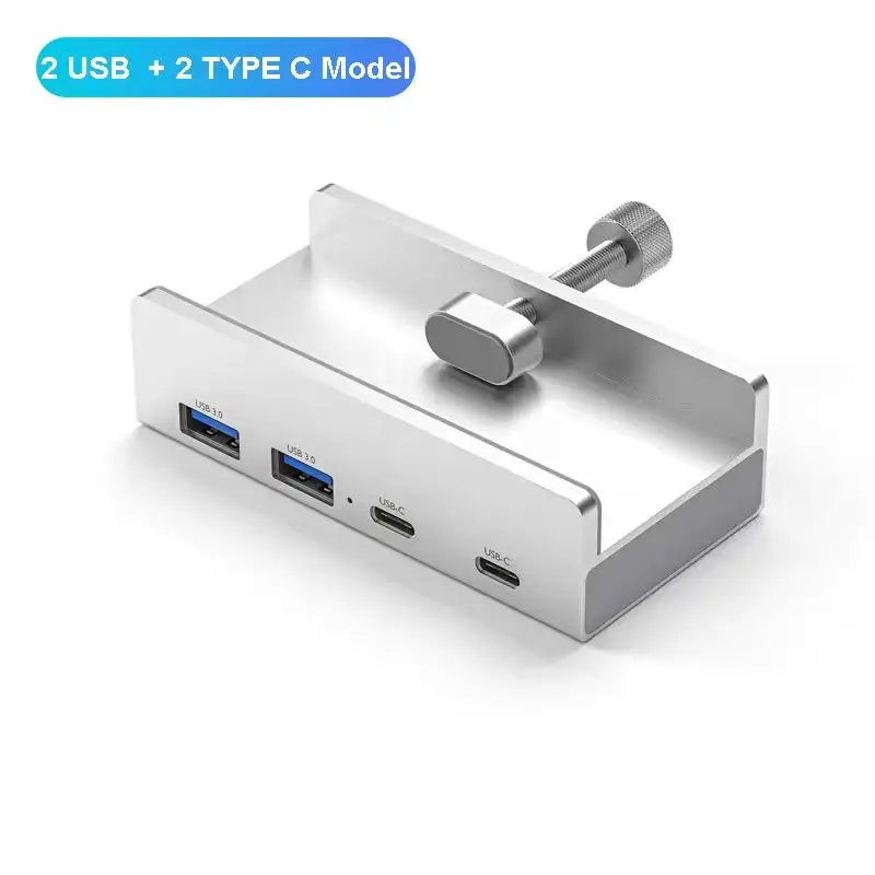 Support de téléphone HUB USB 3.0 en aluminium de Type C, 4 ports, lecteur de carte mémoire SD TF USB, adaptateur d'alimentation cc, séparateur, station d'extension Multiple