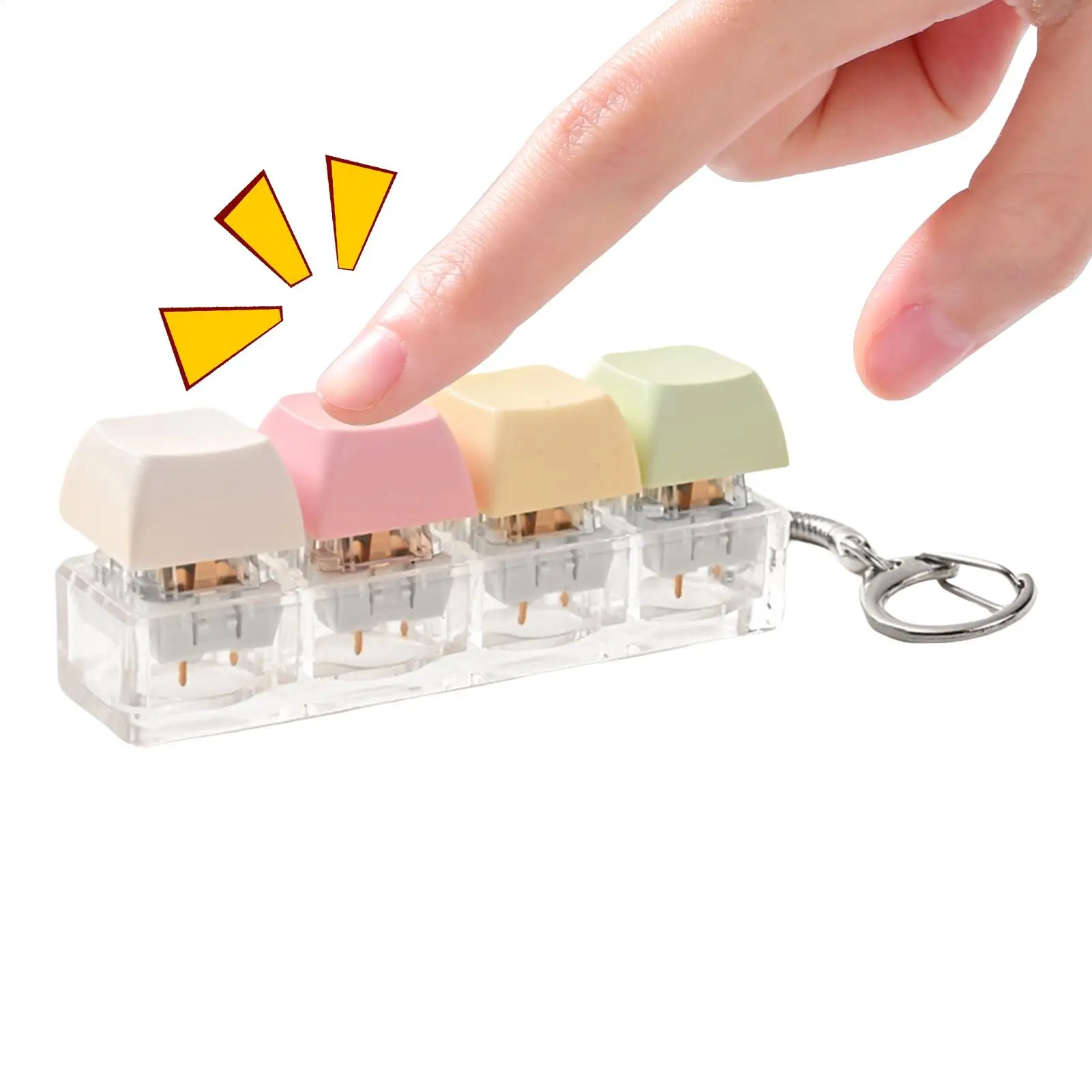 1pc Keyboard Key Toy Button Keycap Fidget Keychain Keyboard Clicker Mechanical Key Toy Relief Keyboard Fidget Clicker