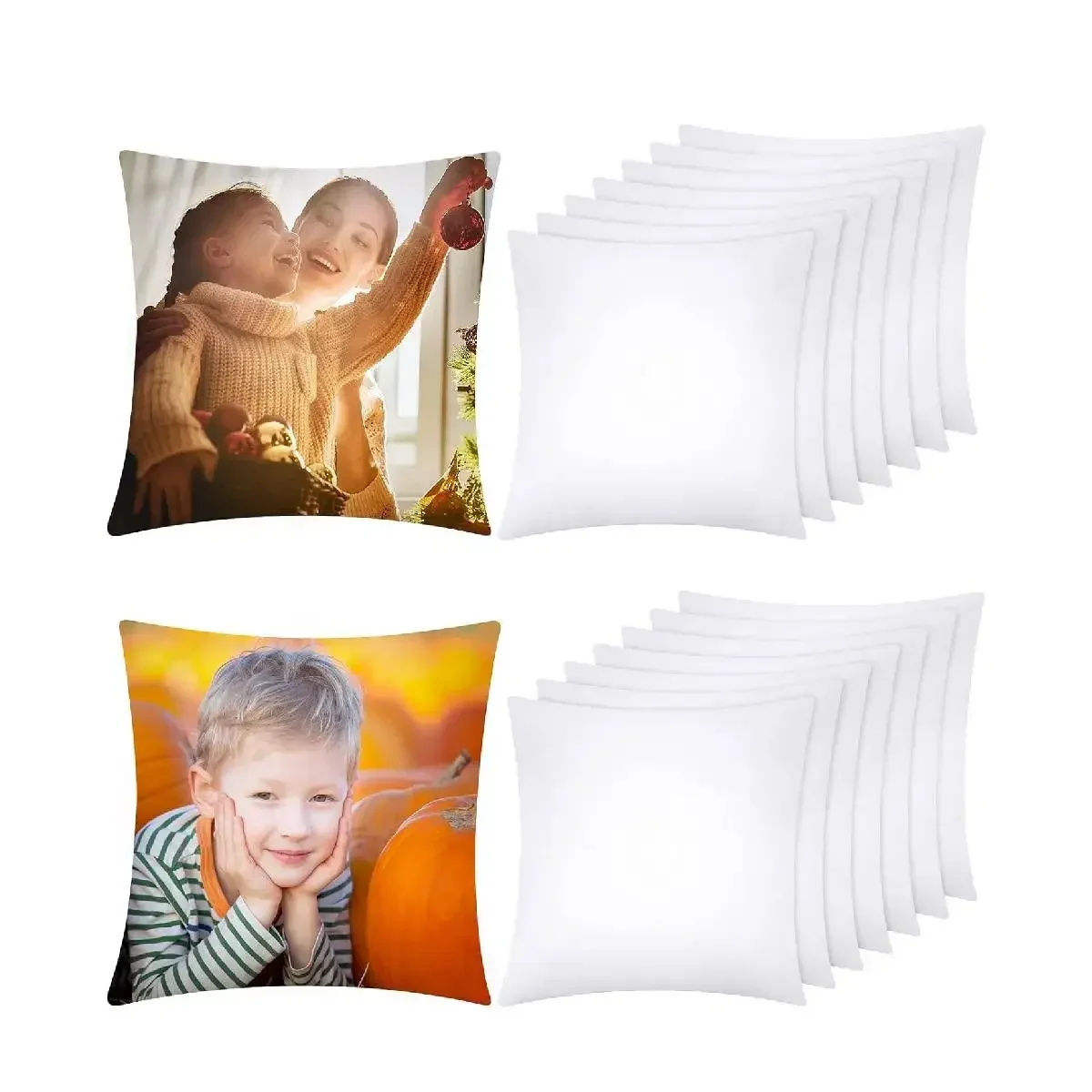 

4-Pack White Polyester Peach Skin Pillow Covers,DIY Polyester Pillow Blanks for Sublimation,Heat Transfer
