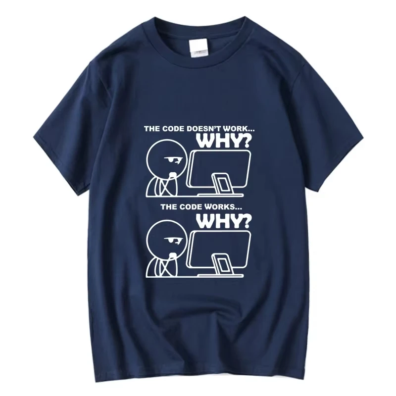 Men's T-shirt 100% Cotton Funny Programmer Print Summer Loose O-neck Cool for Men Short Sleeve T-shirt Male Tees High Quality