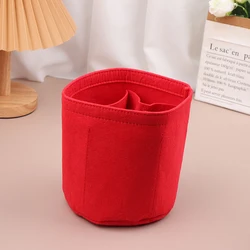 2 Style Felt Cloth Insert Bag Organizer Makeup Round Organizer Travel Inner Cosmetic Bags