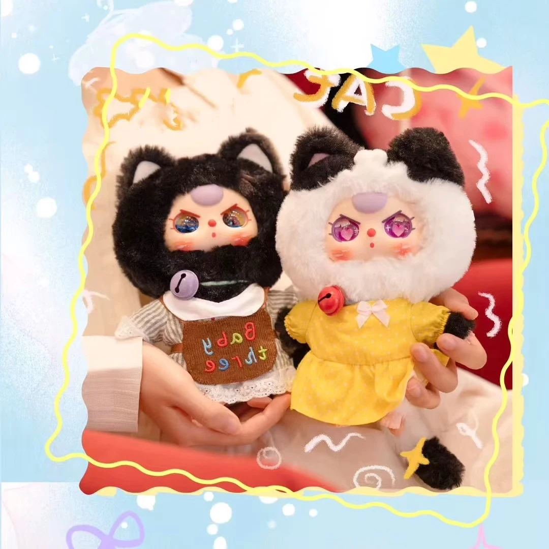 

New Baby Three Kitten Wardrobe Series Blind Box Cute Vinyl Doll Action Figure For Children Christmas Birthday Gifts For Girls