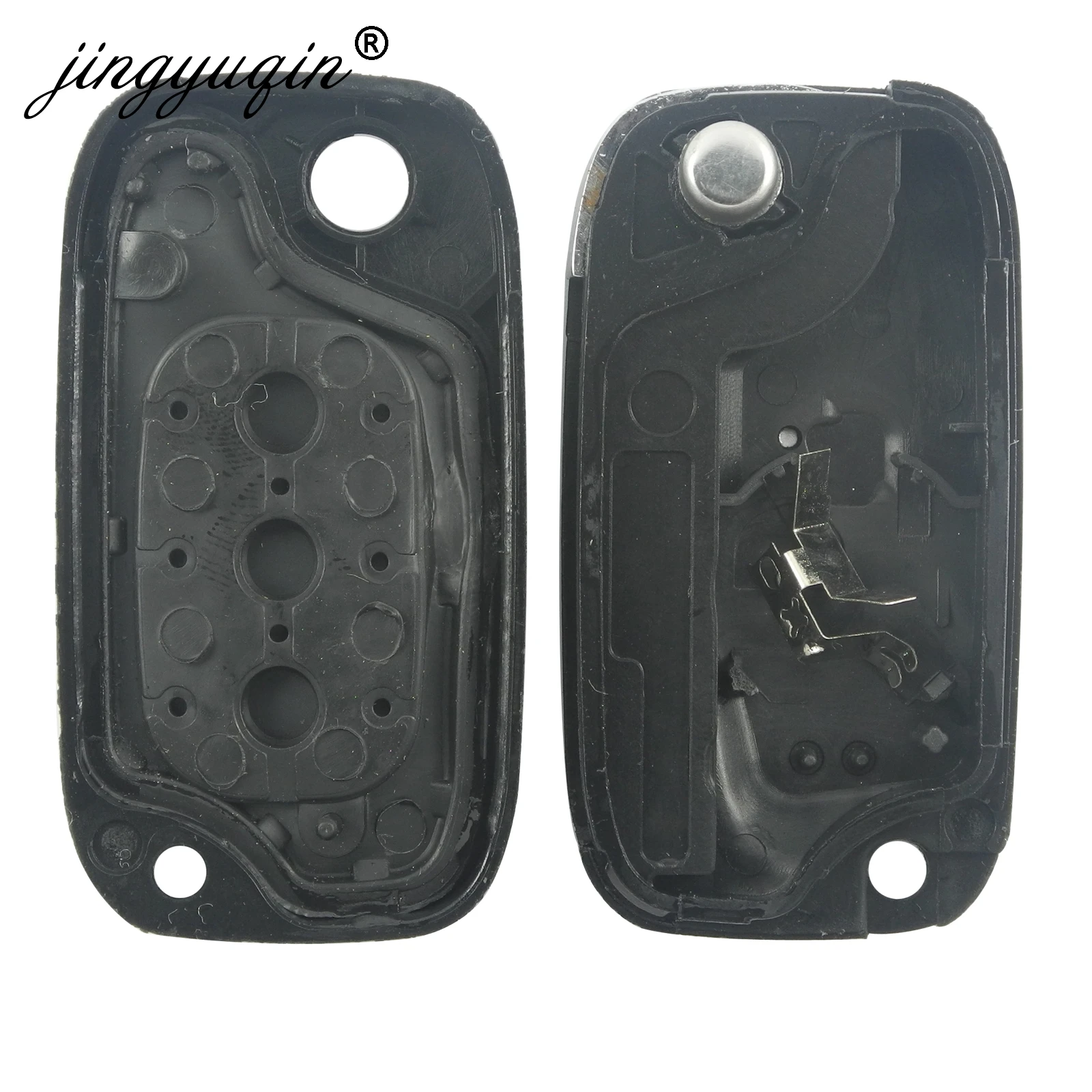 Jingyuqin 2/3 Tombol Casing Kunci Remote Mobil Lipat Cangkang Fob untuk Renault Fluence Clio /Megane /Kangoo Modus VA2/HU83/Pisau Ne72