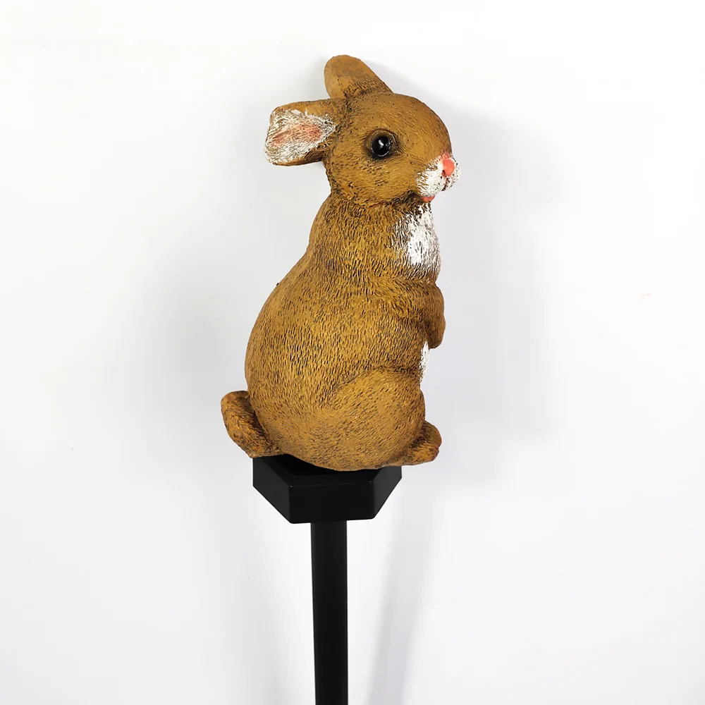 Modern Courtyard Waterproof Solar Lights New Rabbit Shape Lawn Garden Floor Insertion Landscape Led Outdoor Decorate Resin Lamps