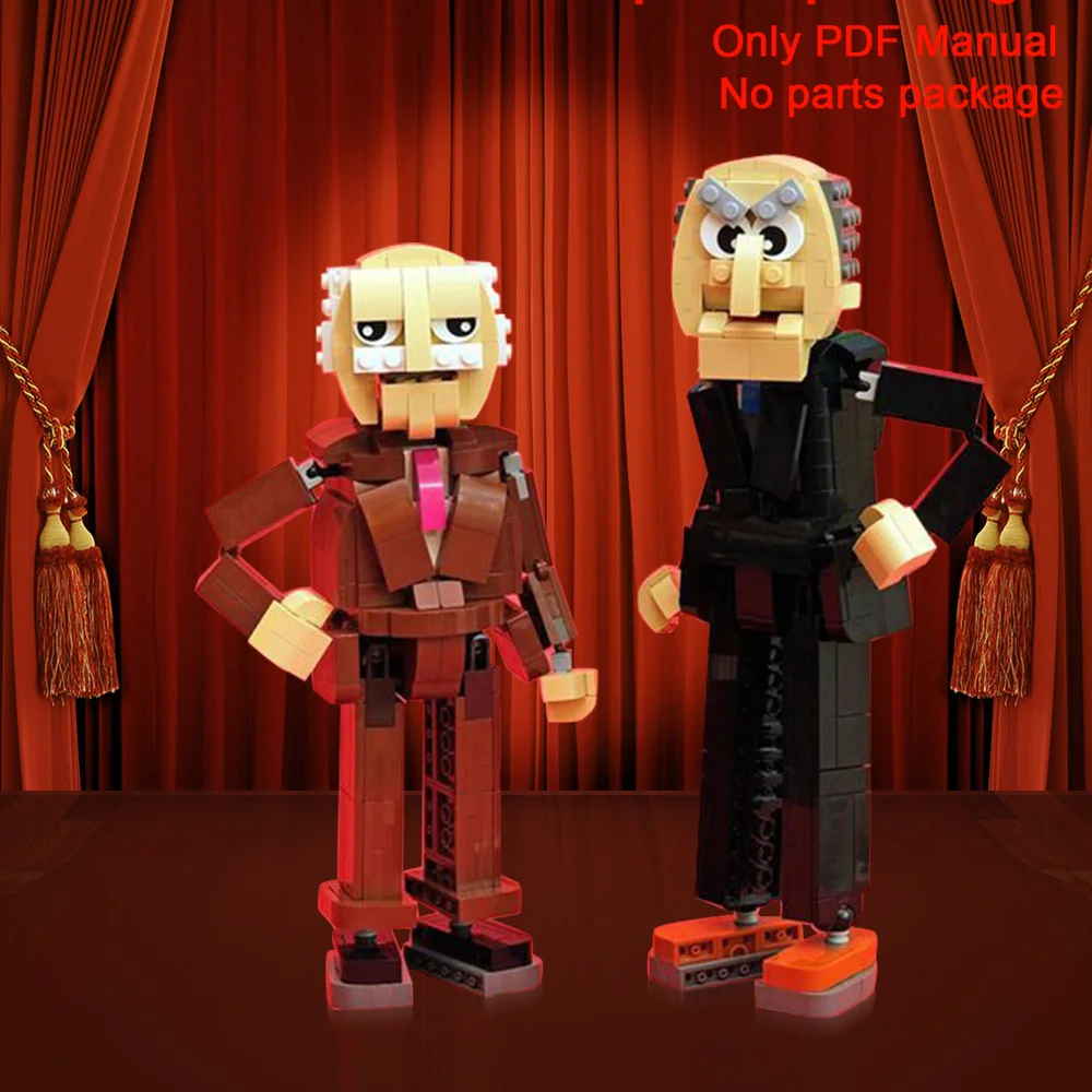 MOC Waldorf and Statler Figure Building Blocks PDF Manual Comedy Model The Muppets Characters Parts List(Only PDF Manual,No part