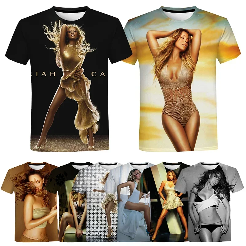 

Pop Sexy Female Singer Mariah Carey 3D Print T-shirt Summer Fashion Women Clothing Casual Oversized T Shirt Harajuku Tops Tees