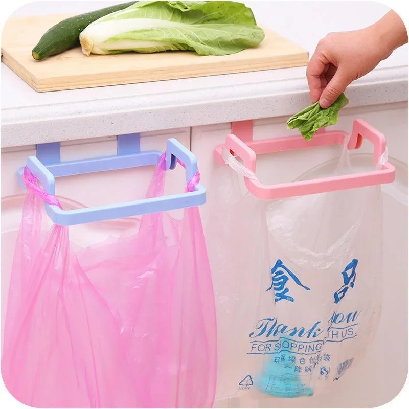 Trash Rack Storage Garbage Bag Holder Cupboard Door Back Home Kitchen Rubbish Bags Cabinet Hanging Trash Rack Multifu Organizer